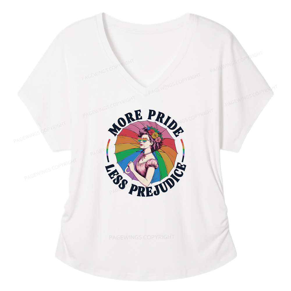 Pagewings More Pride Less Prejudice Soft Women's Modal V-neck T-shirt  