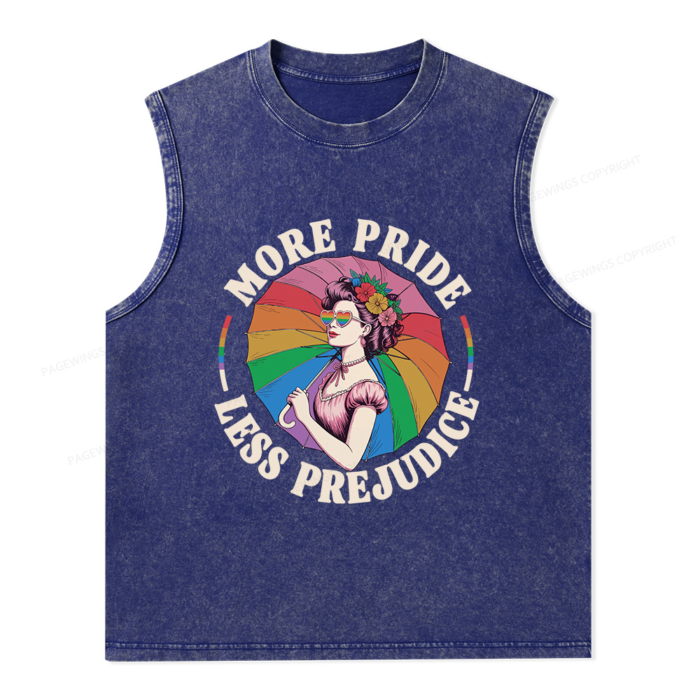 Pagewings More Pride Less Prejudice Unisex Washed Tank Top