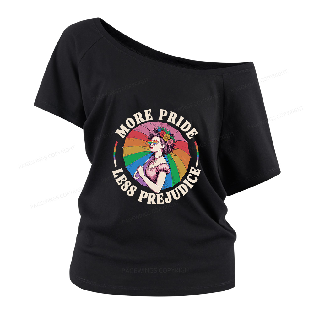 Pagewings More Pride Less Prejudice Women Off Shoulder T-shirts