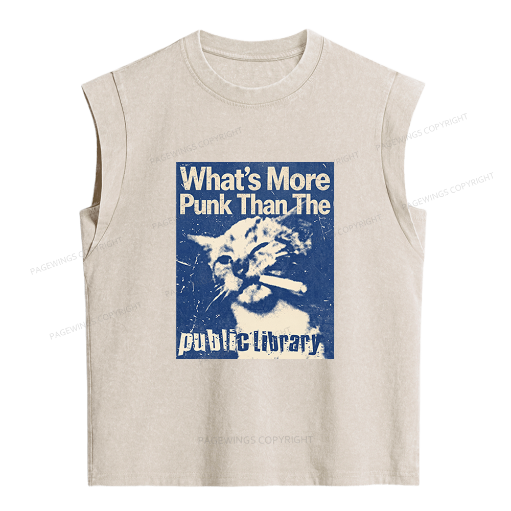 Pagewings What's More Punk Than The Public Library Women's Washed Tank Top