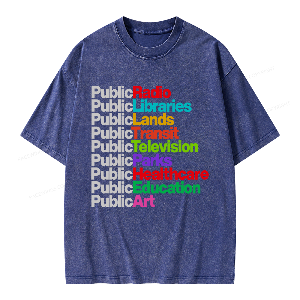 Pagewings Personalized Public Libraries Unisex Washed T-shirt
