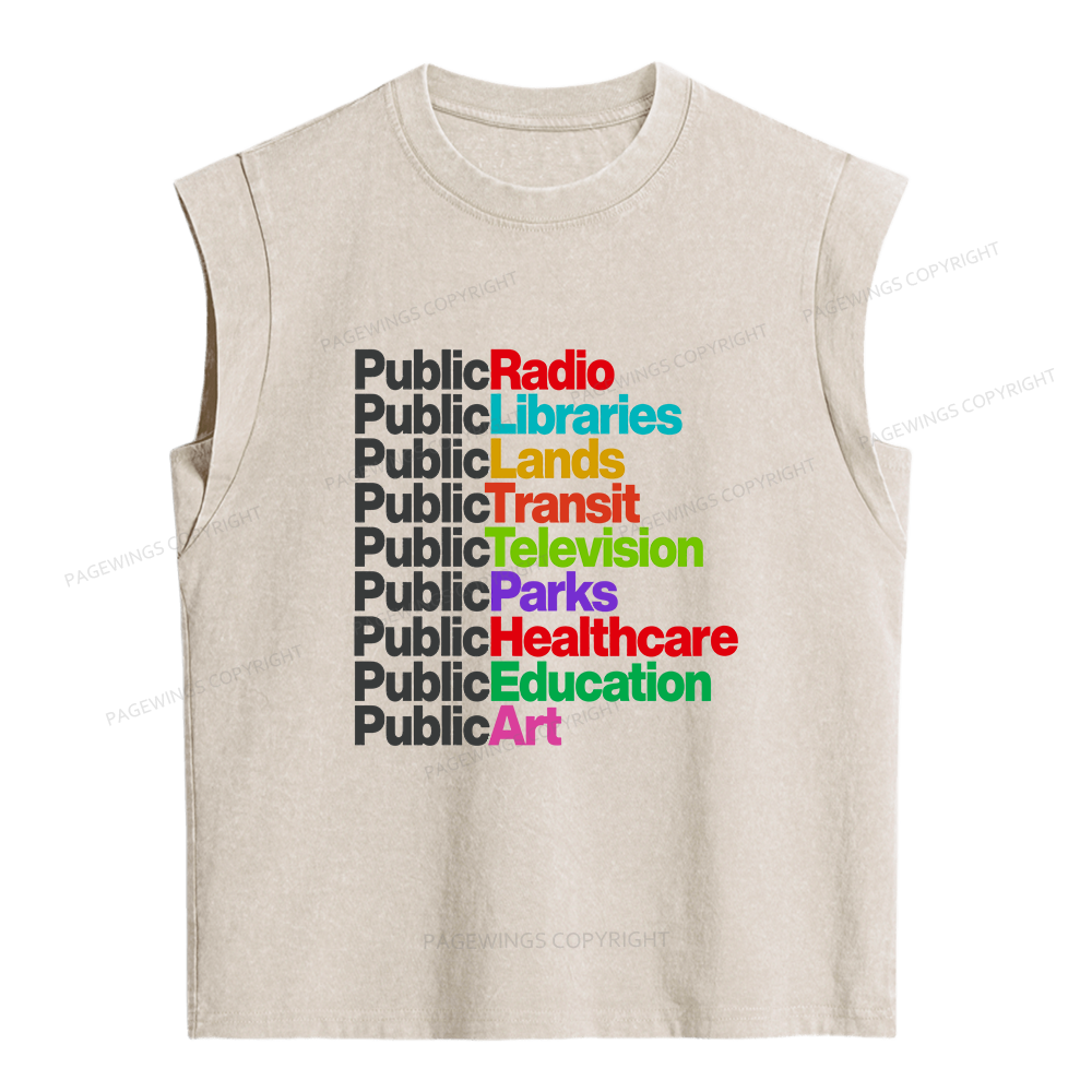 Pagewings Personalized Public Libraries Women's Washed Tank Top