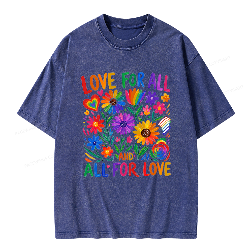 Pagewings Love For All Unisex Washed T-shirt