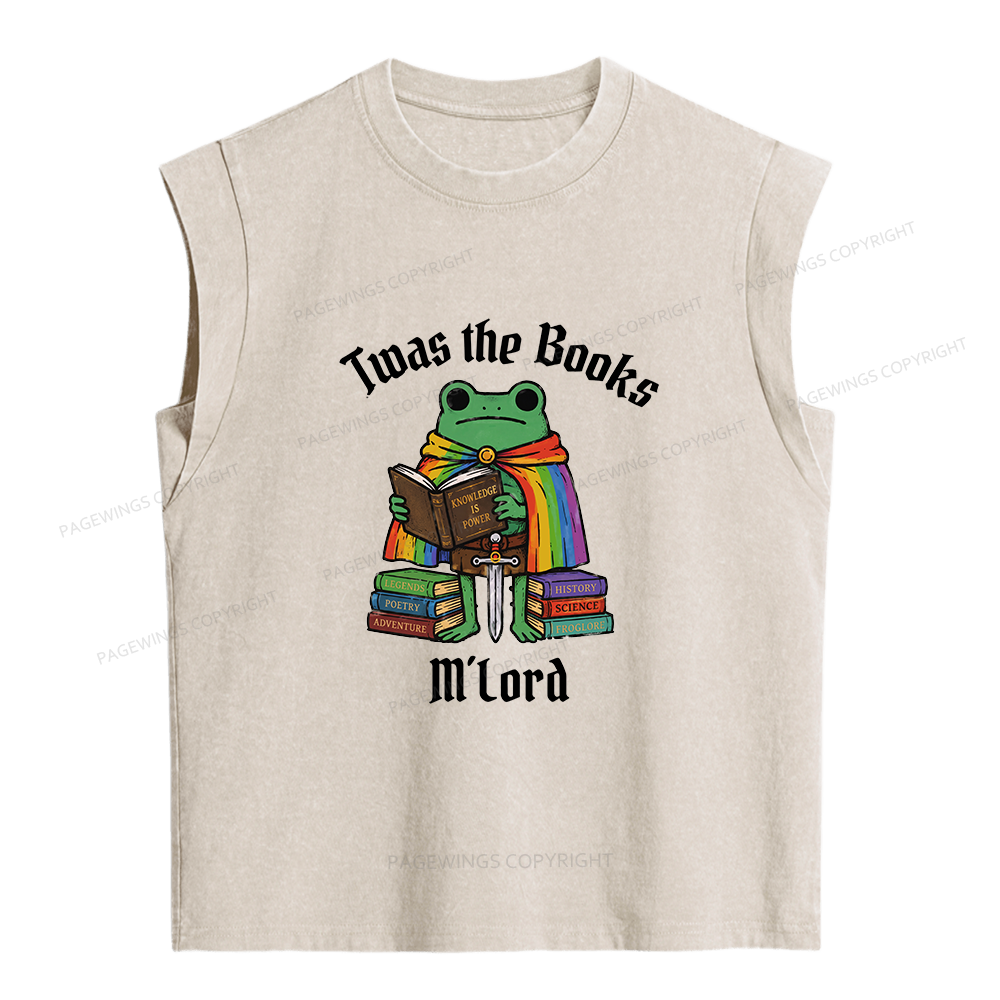 Pagewings Twas The Books Women's Washed Tank Top