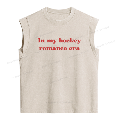 Pagewings In My Era of Hockey Romance Women's Washed Tank Top