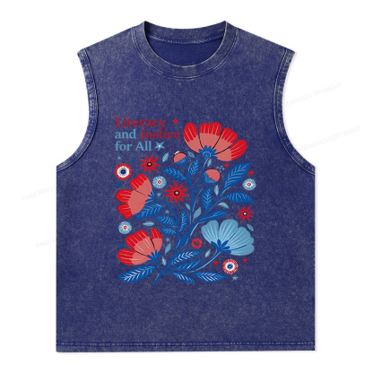 Pagewings Literacy and Justice for All Unisex Washed Tank Top