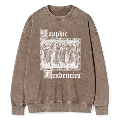 Pagewings Sapphic Tendencies Unisex Washed Sweatshirt