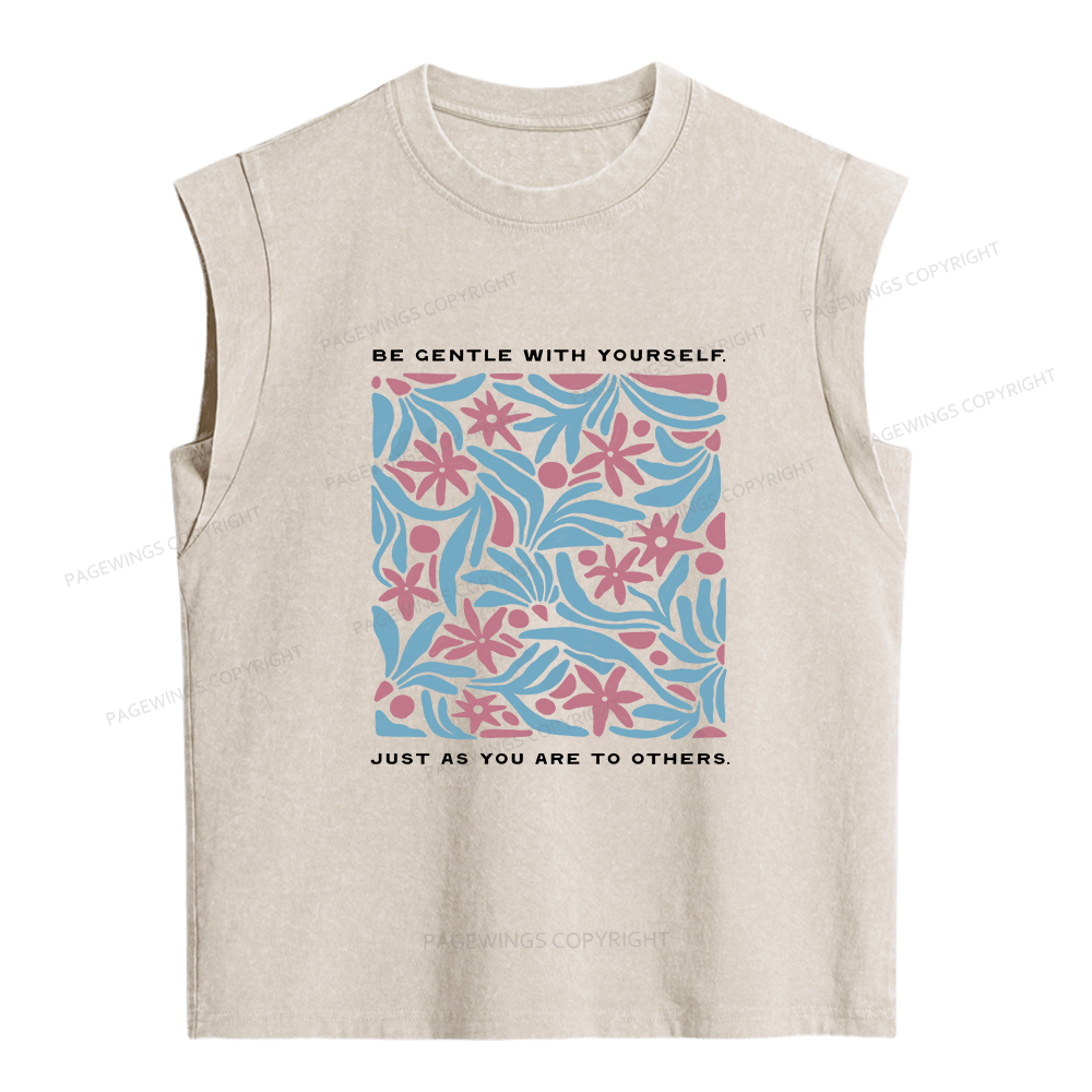 Pagewings Be Gentle With Yourself Women's Washed Tank Top
