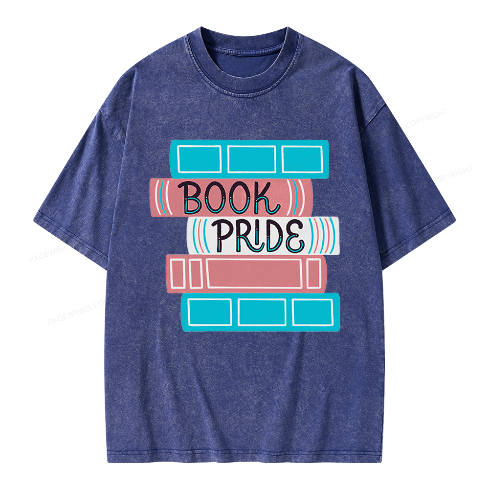 Pagewings Trans Book Pride Unisex Washed T-shirt