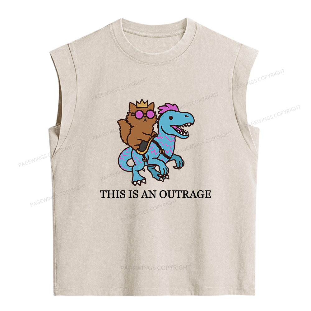 Pagewings This Is An Outrage Women's Washed Tank Top