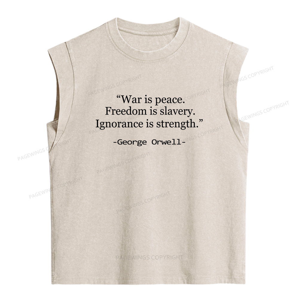 Pagewings Freedom Is Slavery Women's Washed Tank Top