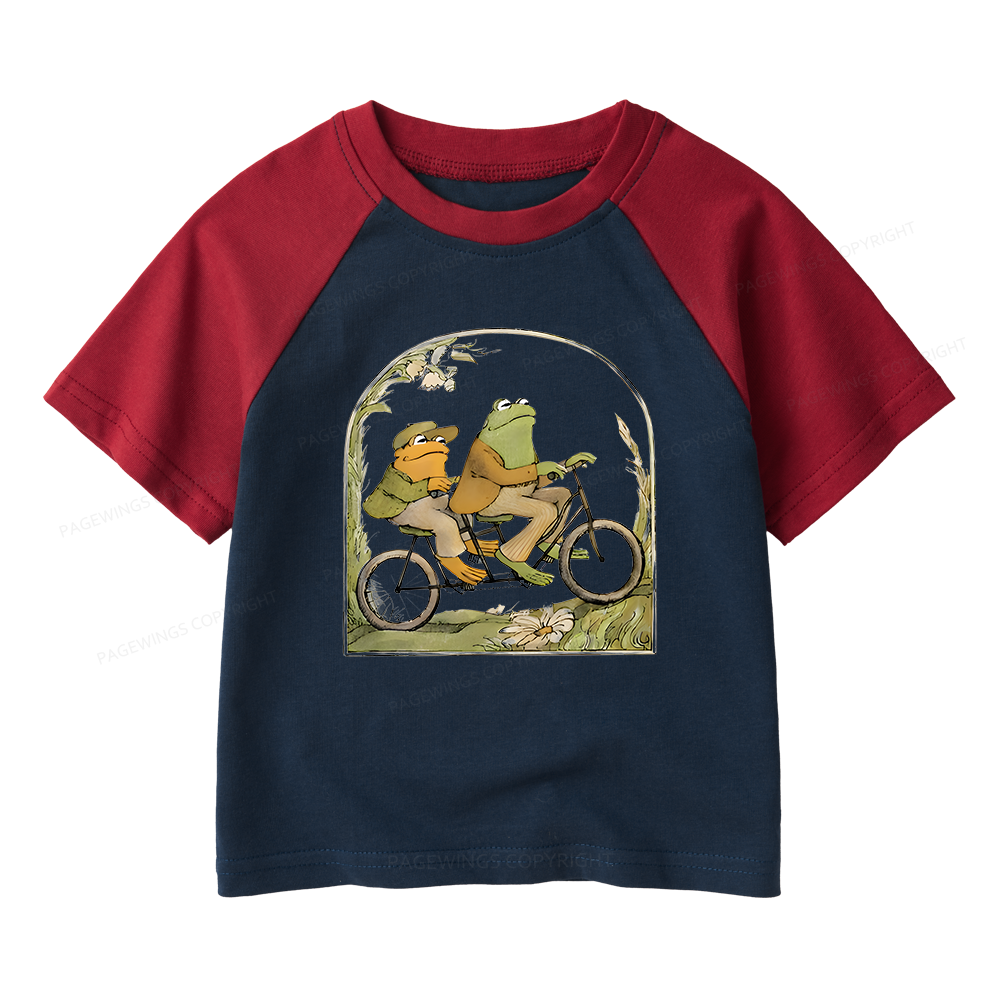 Pagewings The Growing Frog Book Vintage Kids Raglan T-shirt 