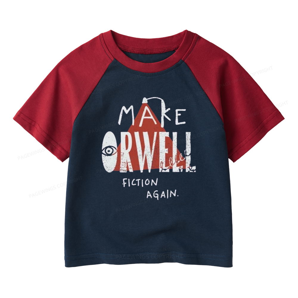 Pagewings Make Orwell Fiction Again Kids Raglan T-shirt 