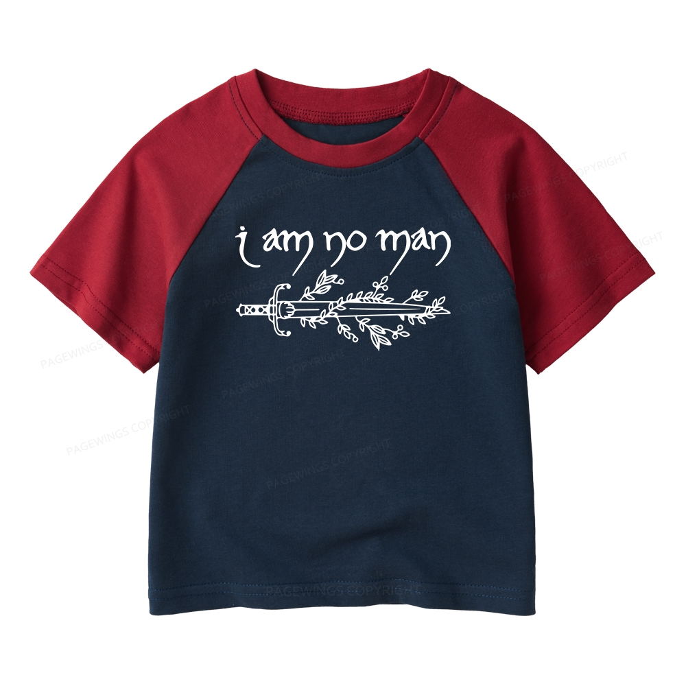 Pagewings I Am No Man Kids Raglan T-shirt 