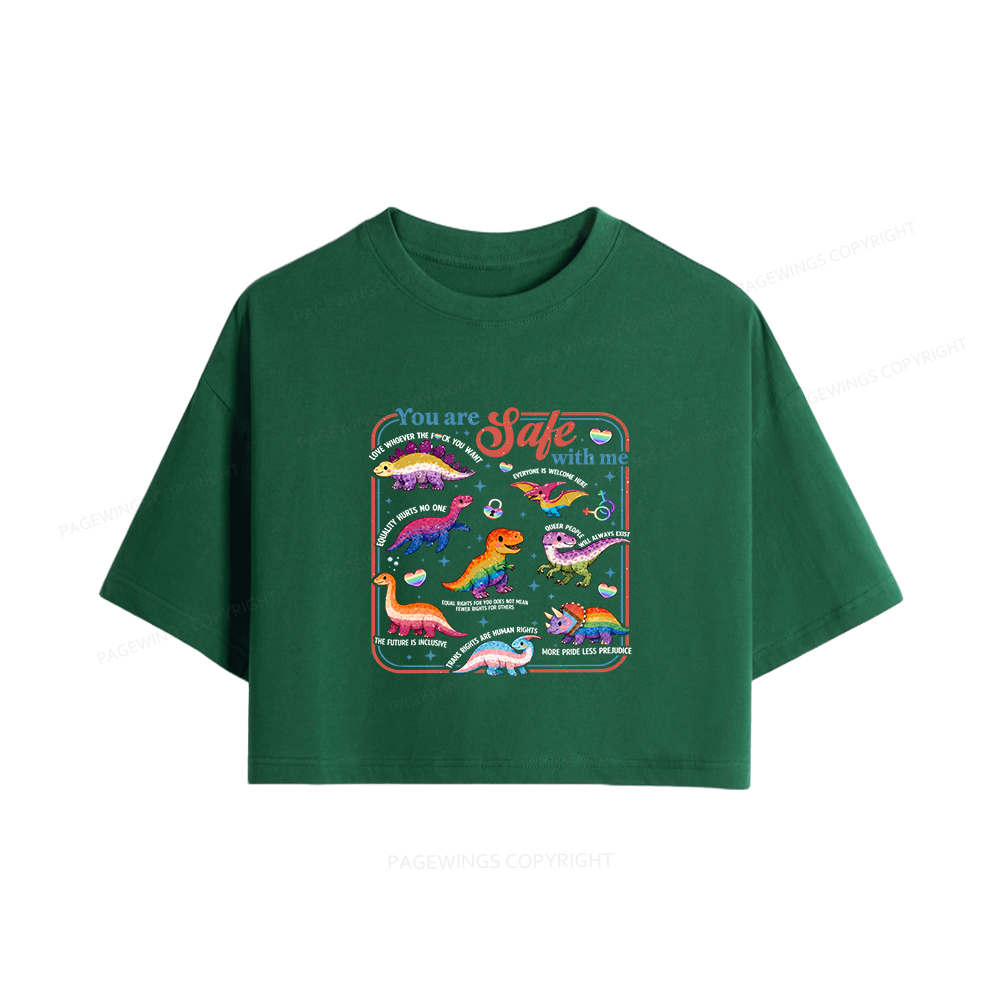 Pagewings You Are Safe With Me Women Crop Tops
