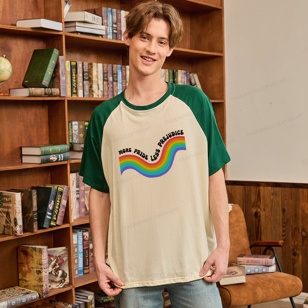 Pagewings More Pride Less Prejudice Raglan T-shirt