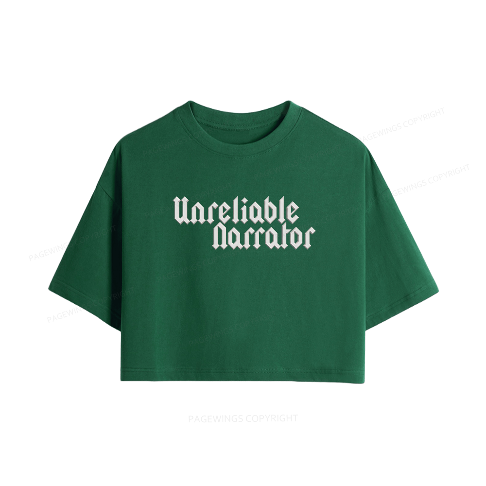 Pagewings Unreliable Narrator Women Crop Tops