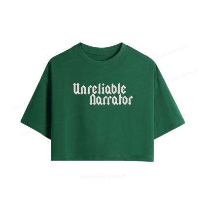 Pagewings Unreliable Narrator Women Crop Tops