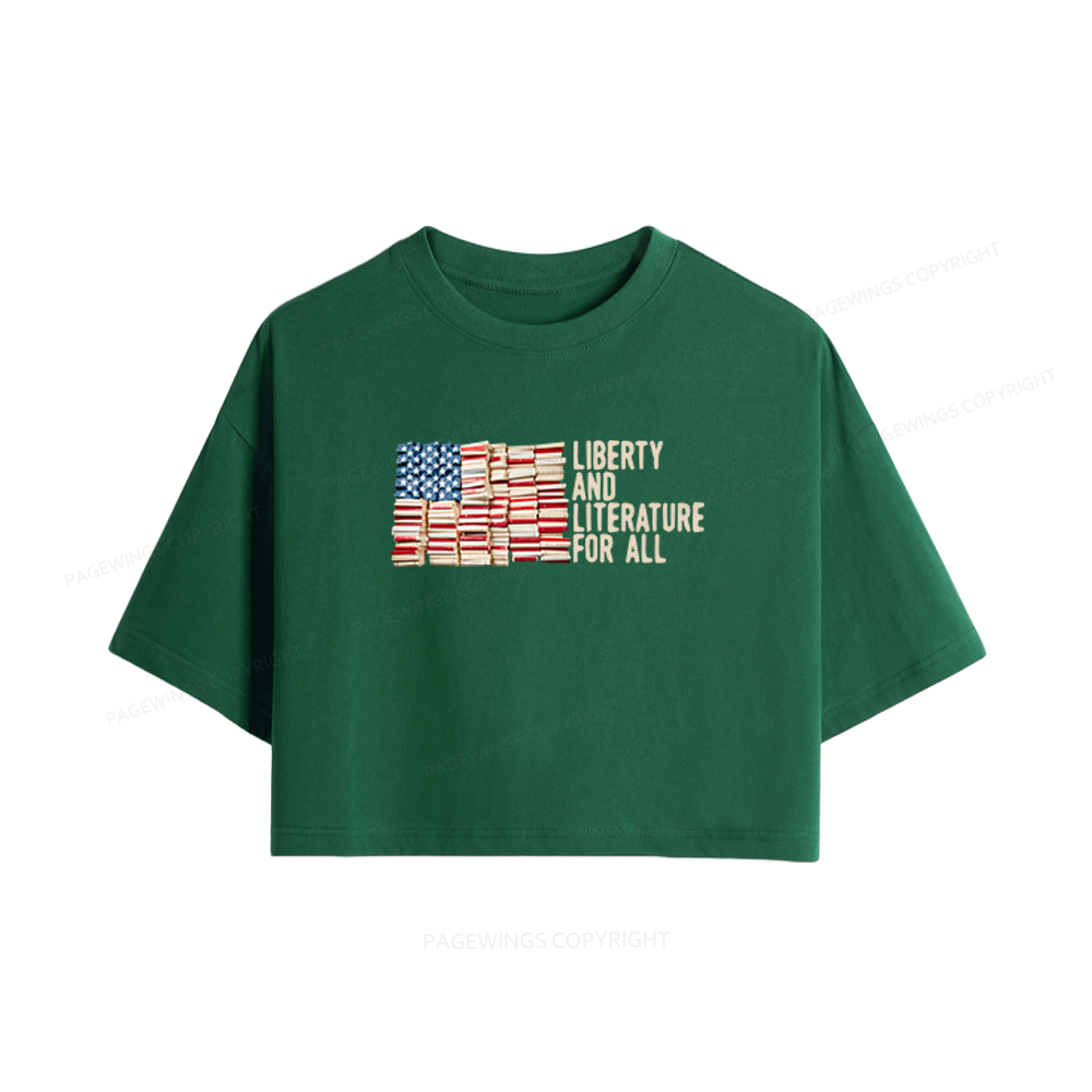 Pagewings Liberty and Literature For All Women Crop Tops