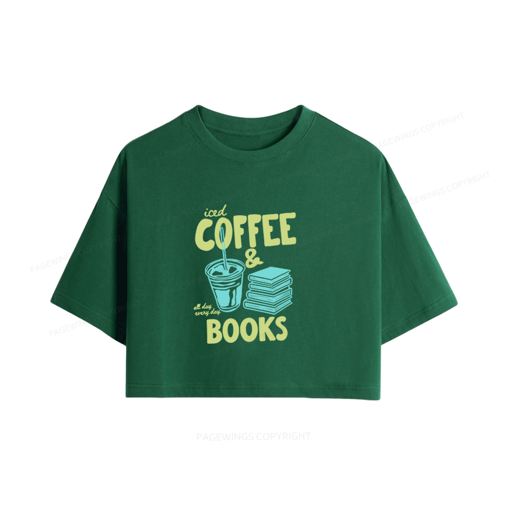 Pagewings Coffee And Books Women Crop Tops