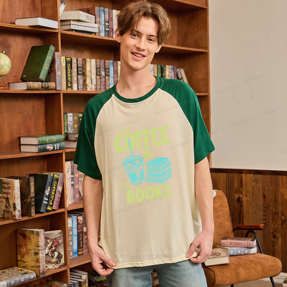 Pagewings Coffee And Books Raglan T-shirt