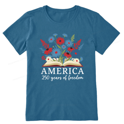 Pagewings Floral Patriotic America 250 Unisex Classic T-shirt