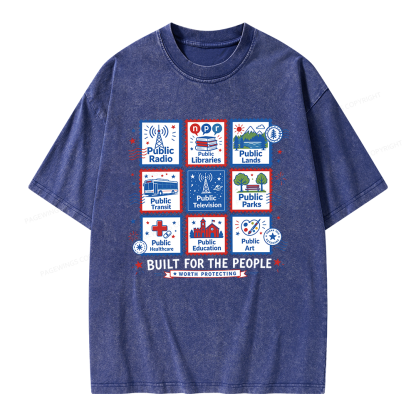Pagewings Public Libraries Unisex Washed T-shirt