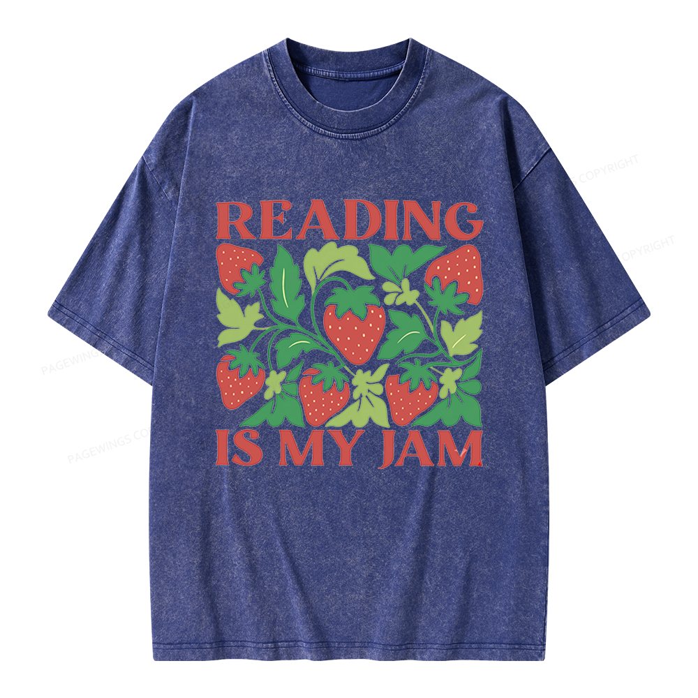 Pagewings Reading Is My Jam Unisex Washed T-shirt