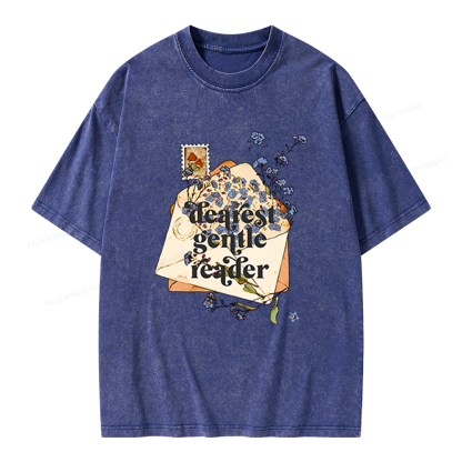 Pagewings Dearest Gentle Reader Unisex Washed T-shirt