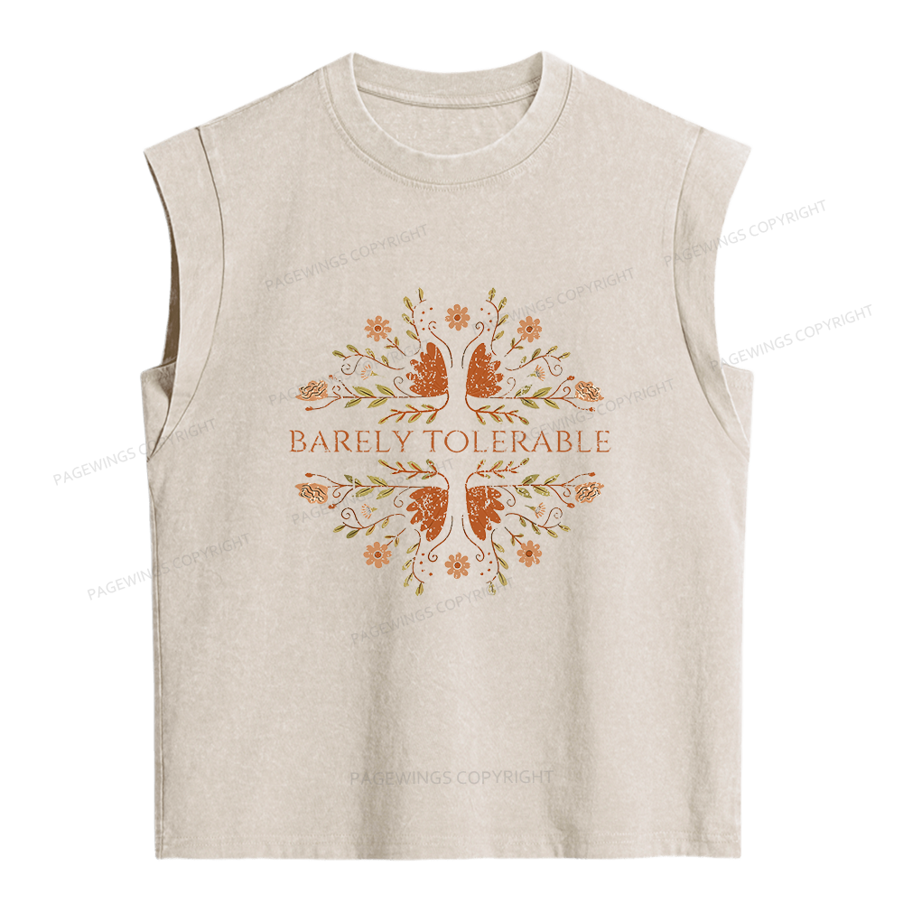 Pagewings Barely Tolerable Women's Washed Tank Top