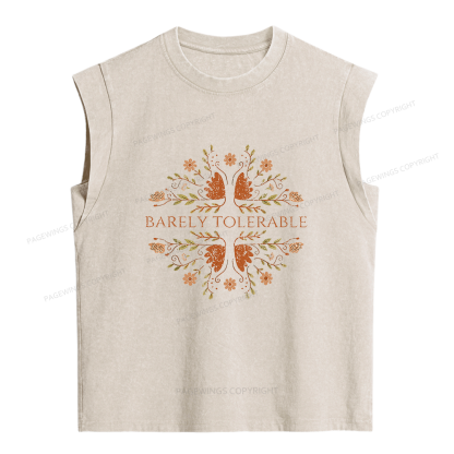 Pagewings Barely Tolerable Women's Washed Tank Top