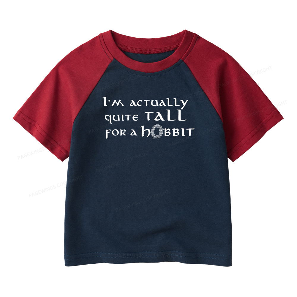 Pagewings I'm Actually Quite Tall Kids Raglan T-shirt 