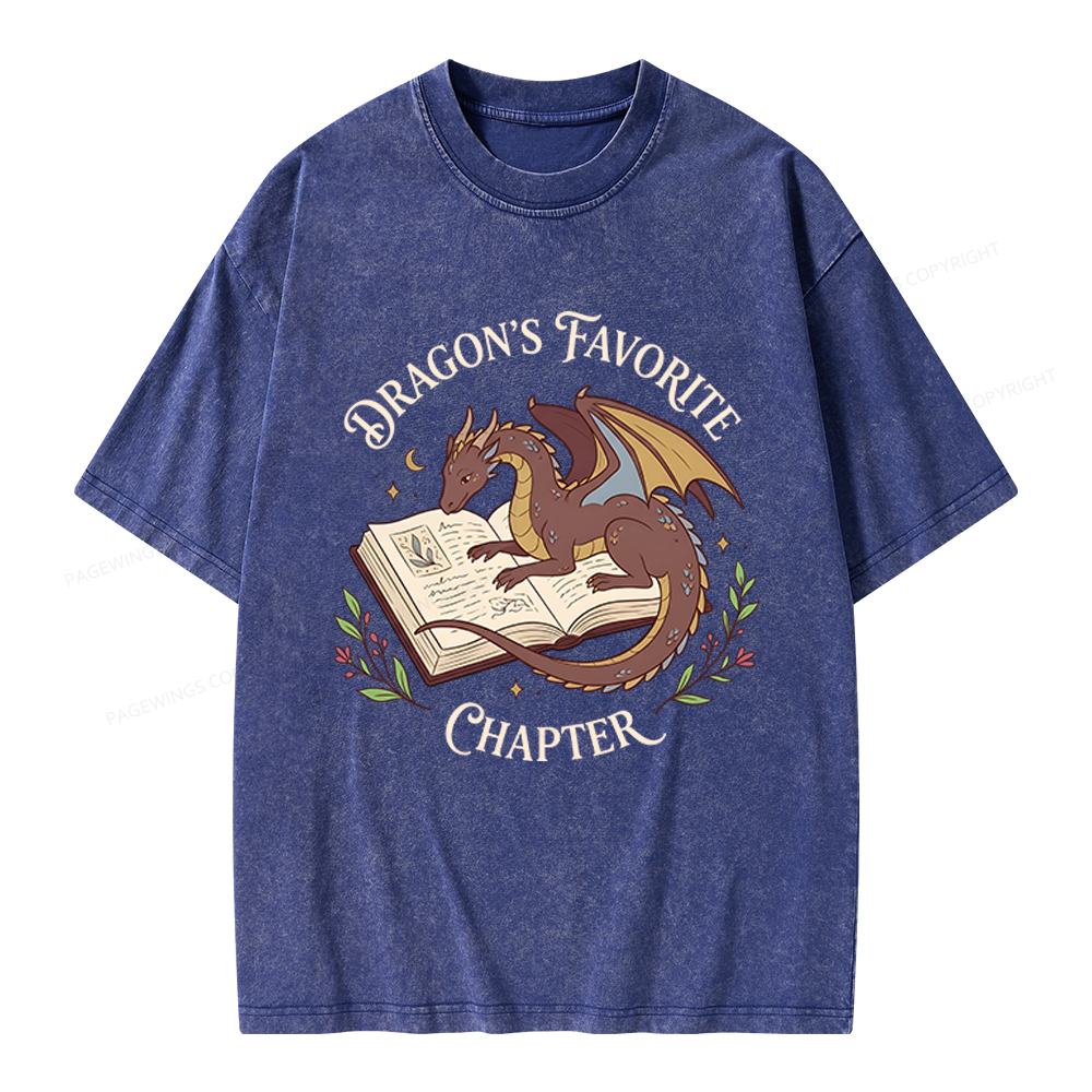 Pagewings Dragon's Favorite Chapter Unisex Washed T-shirt