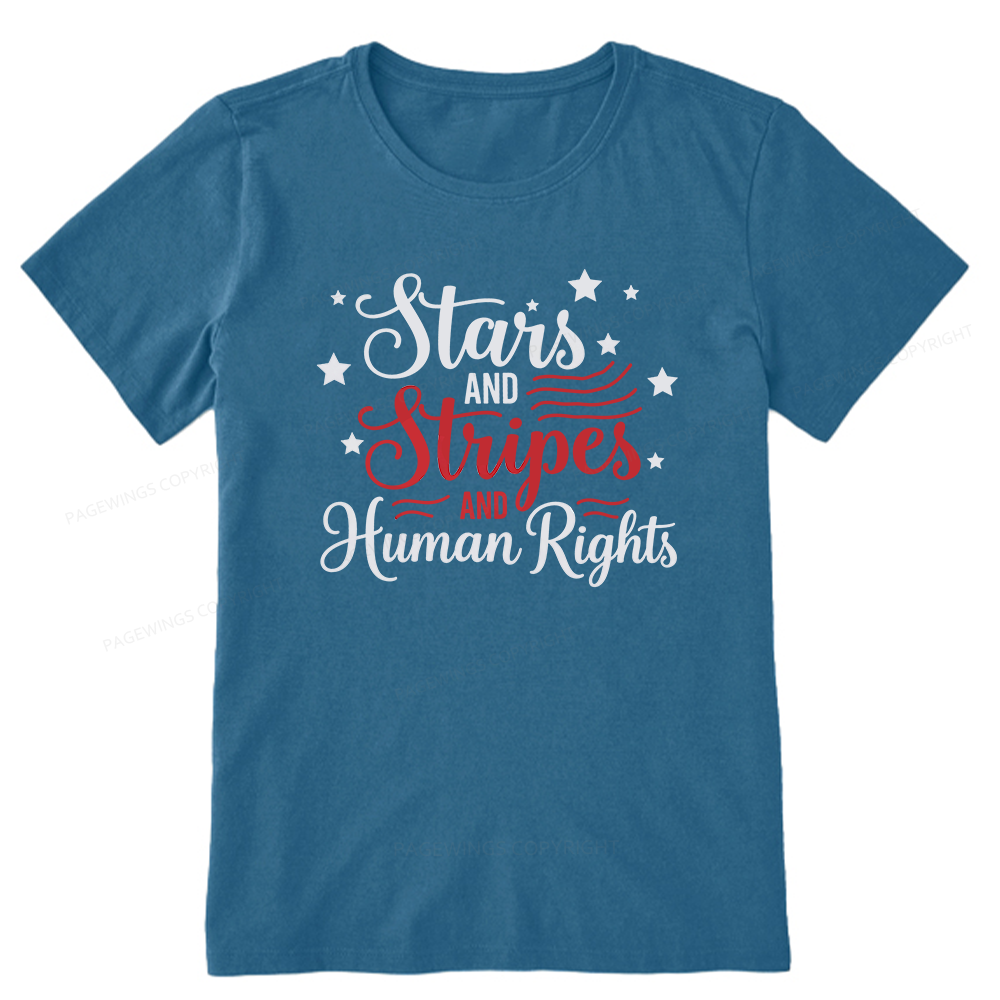Pagewings Stars and Stripes And Human Rights Unisex Classic T-shirt
