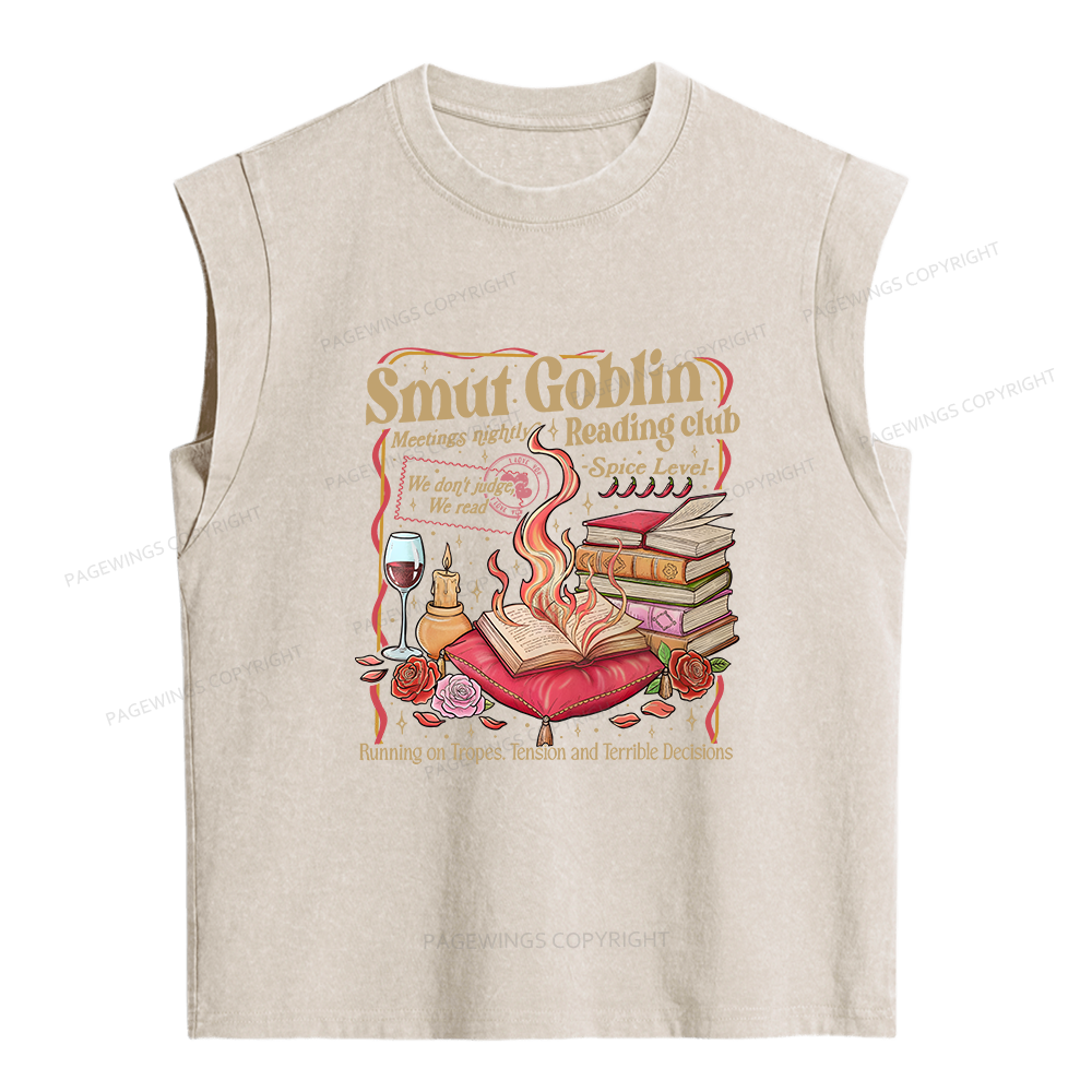 Pagewings Smut Goblin Dark Romance Women's Washed Tank Top