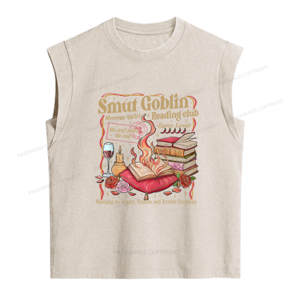 Pagewings Smut Goblin Dark Romance Women's Washed Tank Top