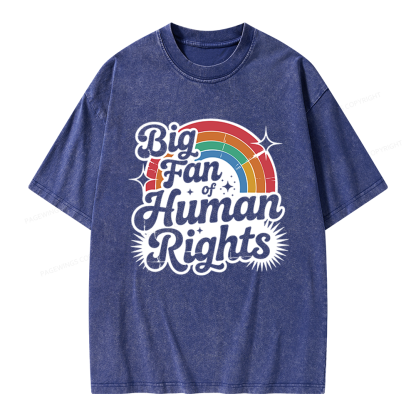 Pagewings Big Fan of Human Rights Unisex Washed T-shirt