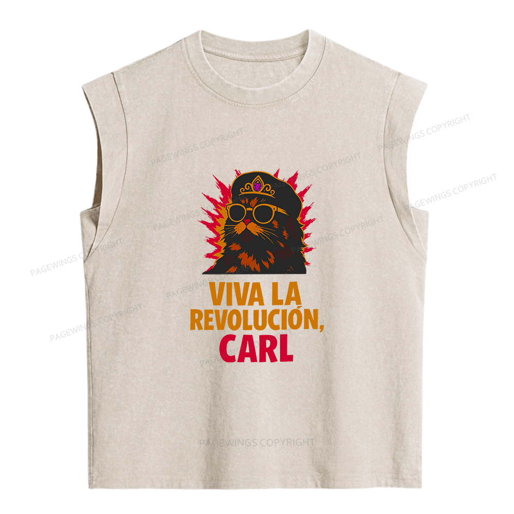 Pagewings Viva La Revolucion Women's Washed Tank Top