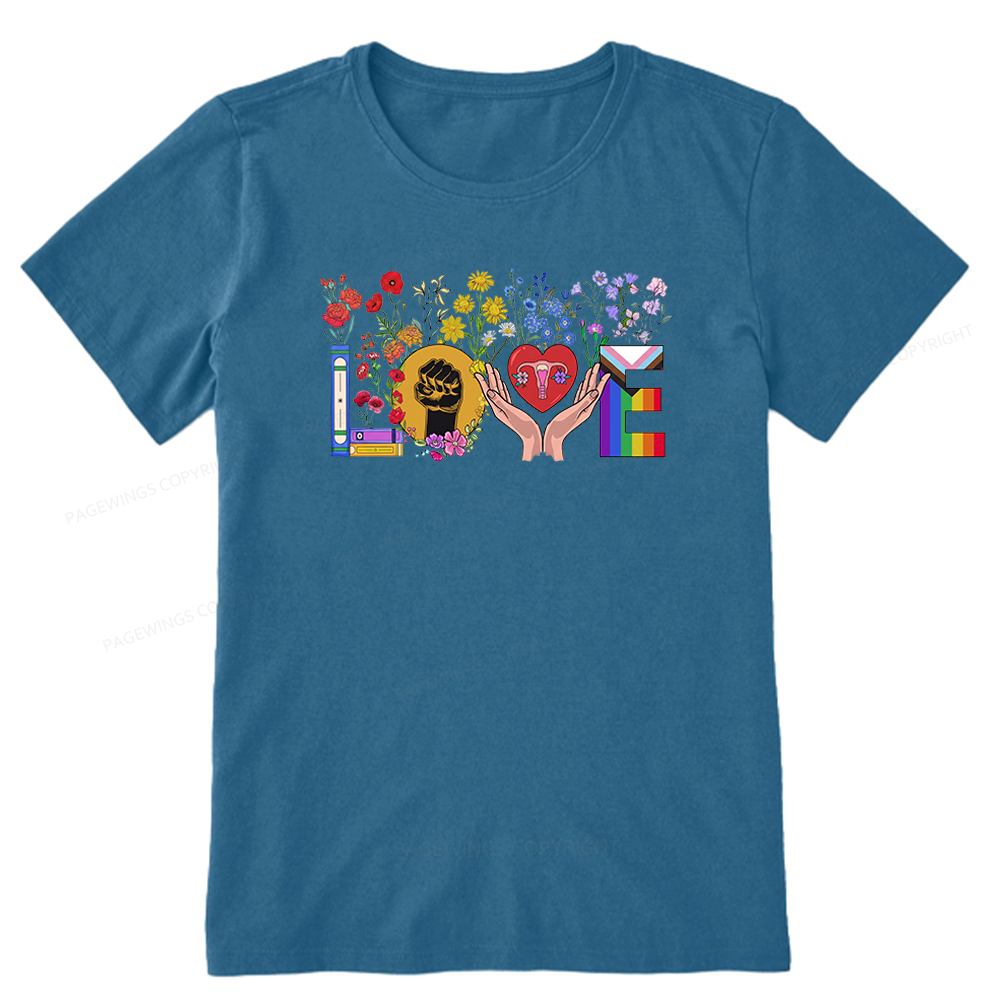 Pagewings Floral Love Human Rights Unisex Classic T-shirt