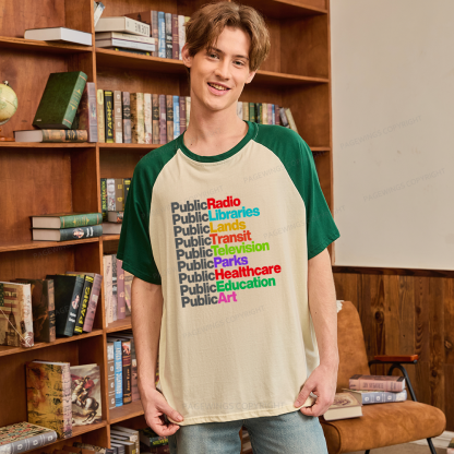 Pagewings Personalized Public Libraries Raglan T-shirt