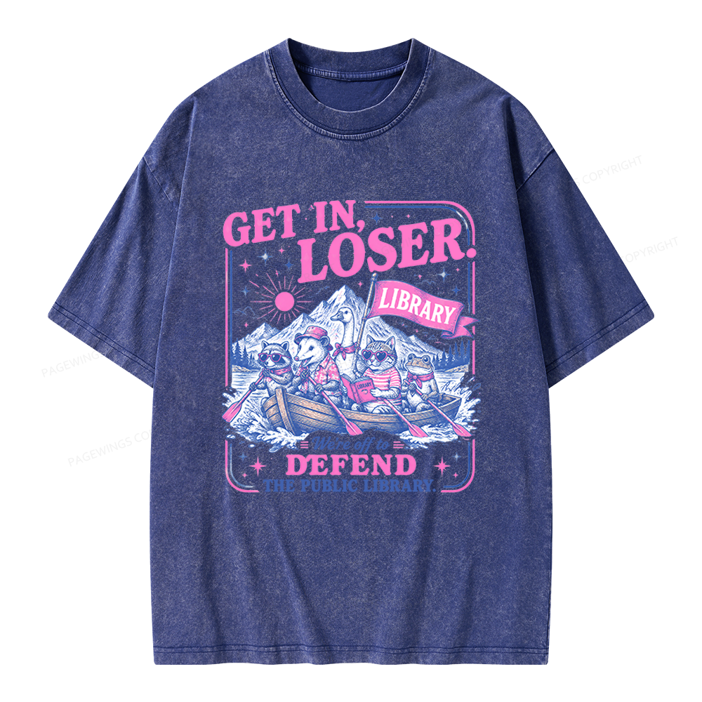 Pagewings We’re Off To Defend The Public Library Unisex Washed T-shirt