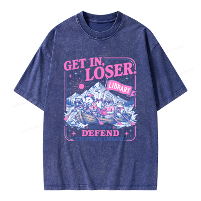 Pagewings We’re Off To Defend The Public Library Unisex Washed T-shirt