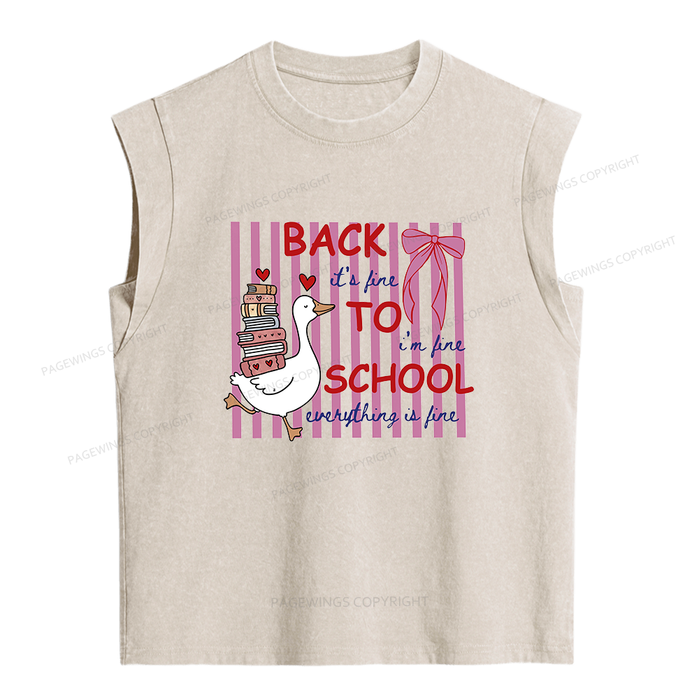 Pagewings Silly Goose Teacher Women's Washed Tank Top