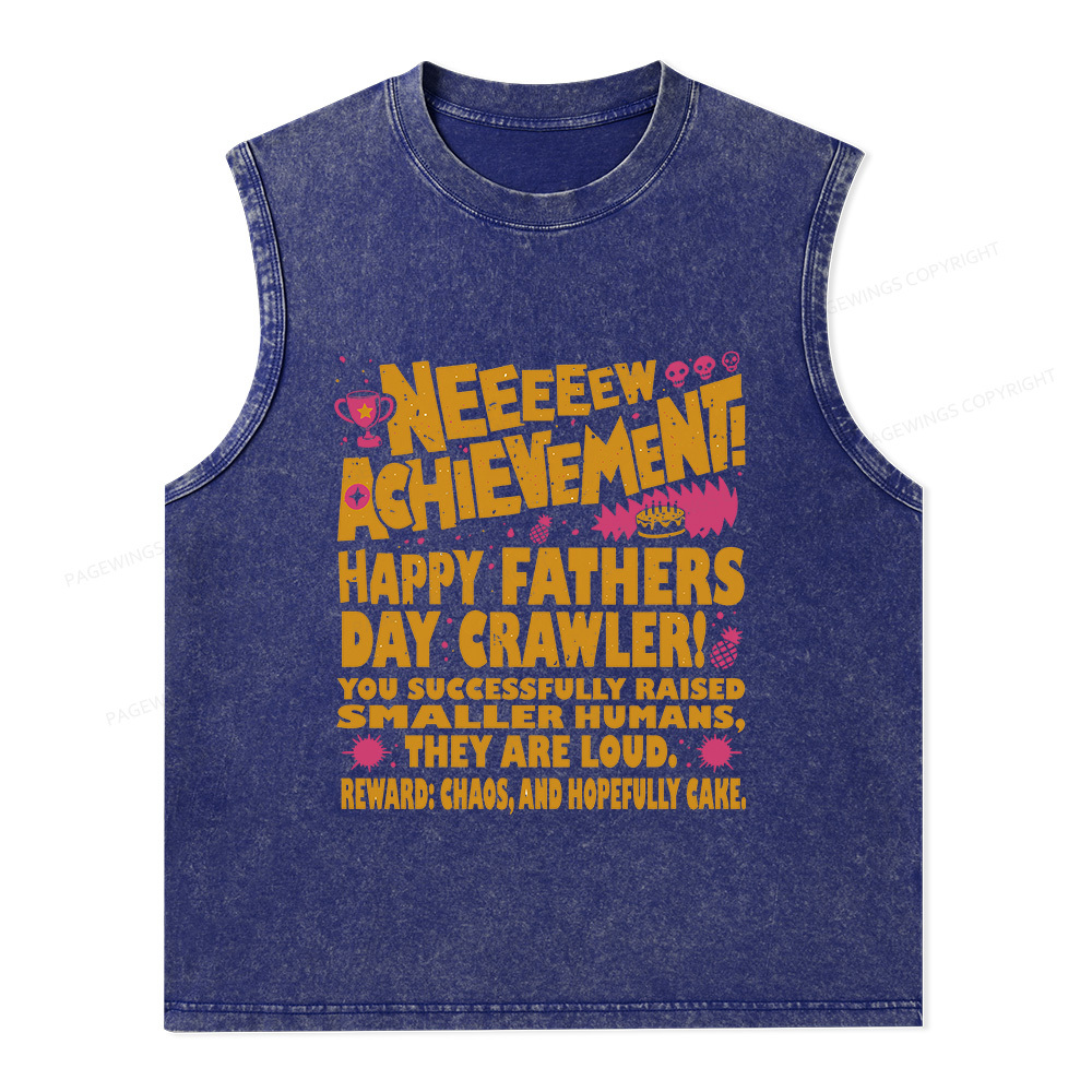 Pagewings Dad Achievement Unisex Washed Tank Top