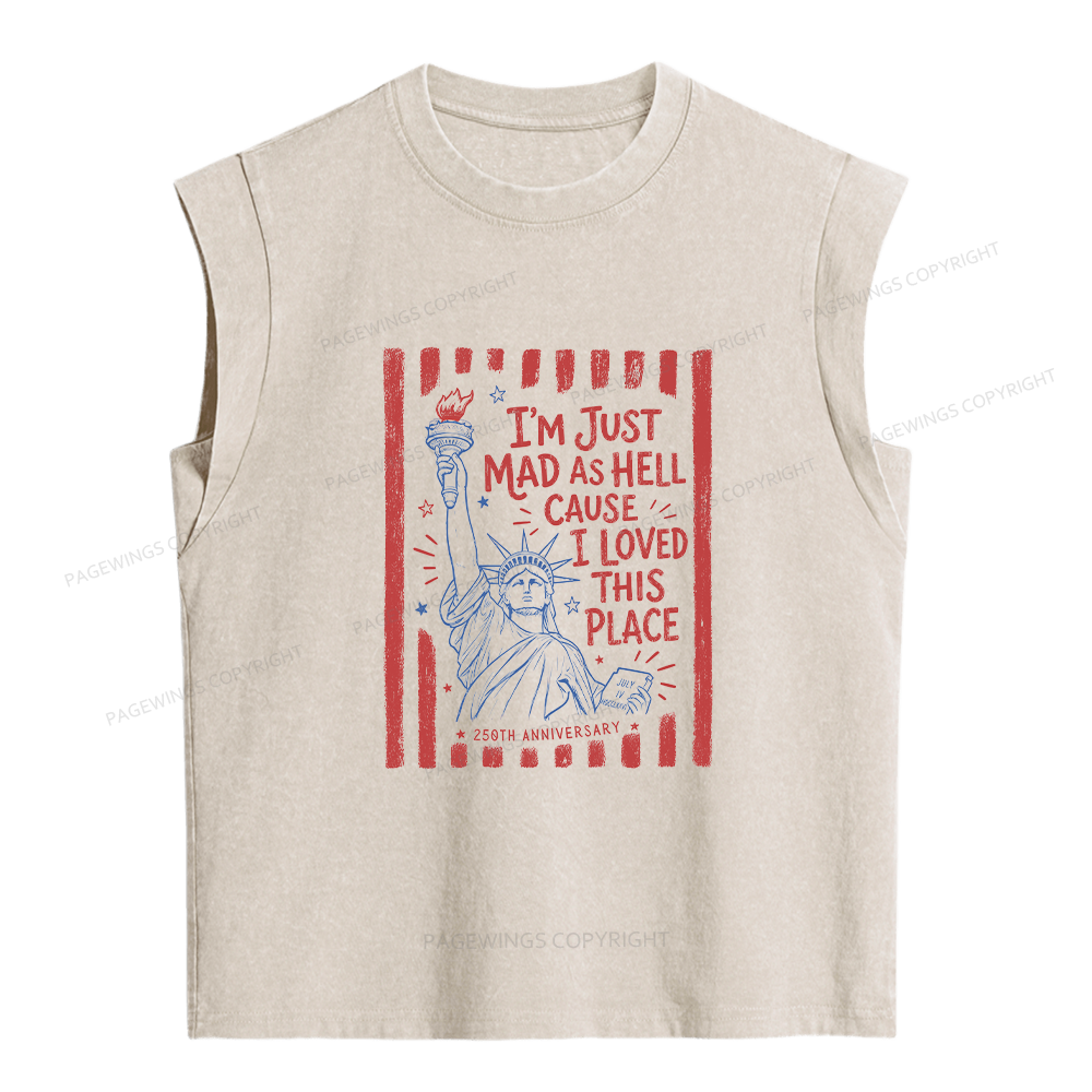 Pagewings I’m Just Mad As Hell 250th Women's Washed Tank Top