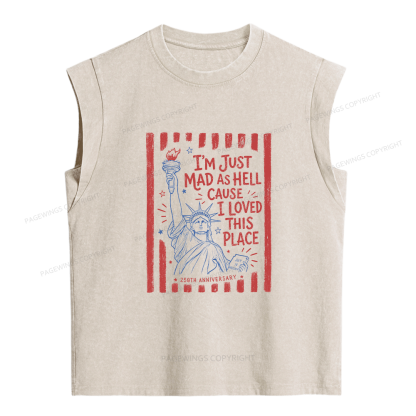 Pagewings I’m Just Mad As Hell 250th Women's Washed Tank Top