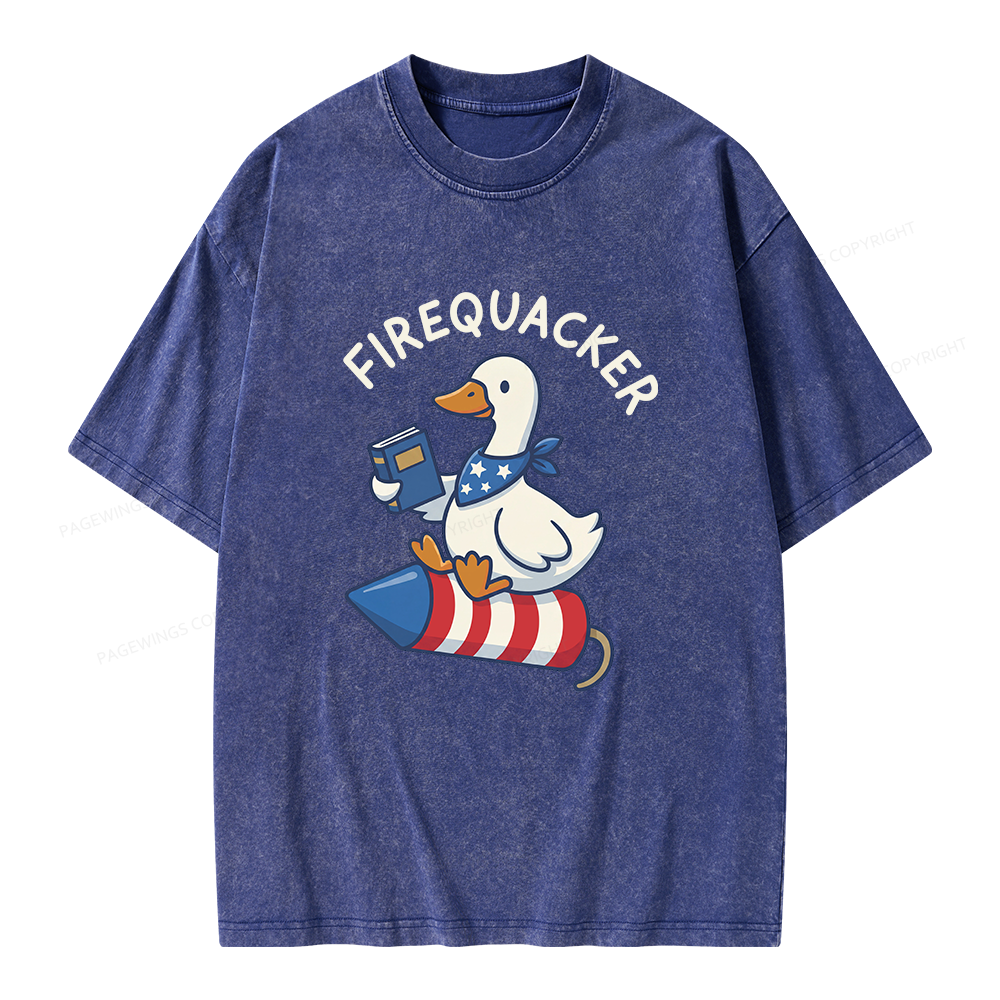 Pagewings Firecracker Unisex Washed T-shirt
