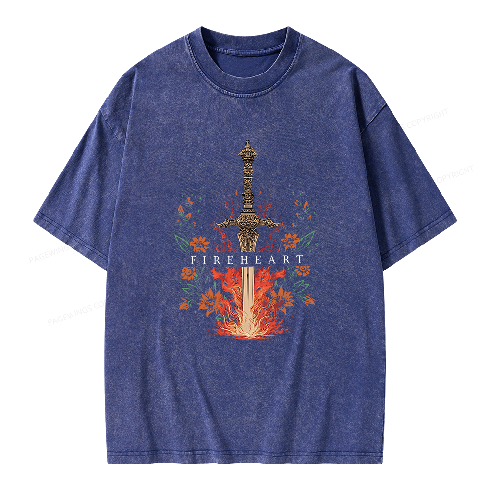 Pagewings Fireheart Unisex Washed T-shirt
