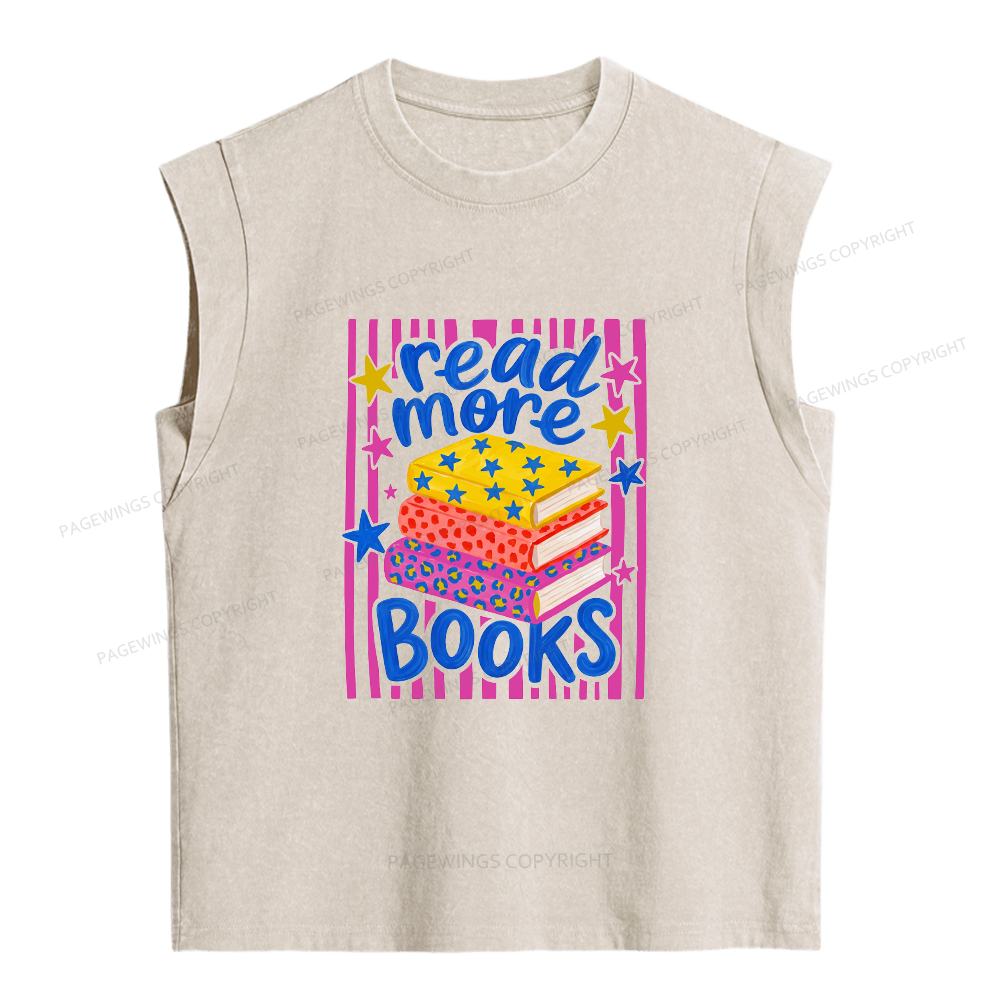 Pagewings Read More Books Women's Washed Tank Top