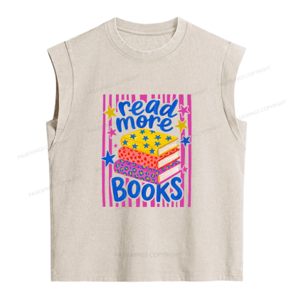 Pagewings Read More Books Women's Washed Tank Top